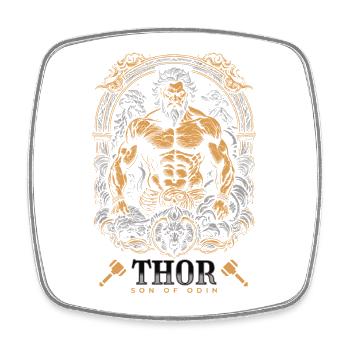 Thor Son of Odin Wikinger Design - Viereckiger Kühlschrankmagnet - Weiß - Vorne
