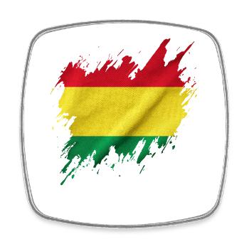 Drapeau bolivien, style déchiré - Magnet carré - blanc - Devant