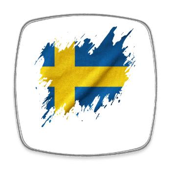 Flagge Schwedens, Rissstil - Viereckiger Kühlschrankmagnet - Weiß - Vorne