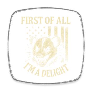 First of All I'm a Delight Rat - Viereckiger Kühlschrankmagnet - Weiß - Vorne