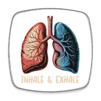 Inhale Exhale Lungenkunst - Viereckiger Kühlschrankmagnet - Weiß - Vorne