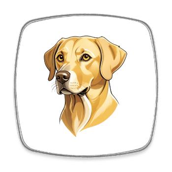 Goldener Labradorkopf Illustration - Viereckiger Kühlschrankmagnet - Weiß - Vorne