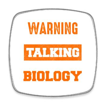 Avertissement : Discussion sur la biologie - Magnet carré - blanc - Devant