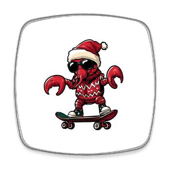 Lobster Crab Christmas Funny - Square fridge magnet - white - Front