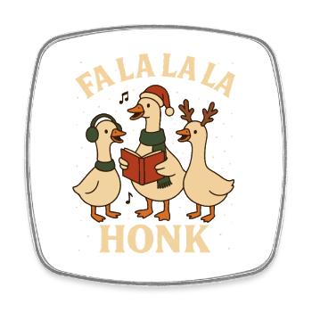 Weihnachtsgans Fa La La La Honk Lustiges Design - Viereckiger Kühlschrankmagnet - Weiß - Vorne