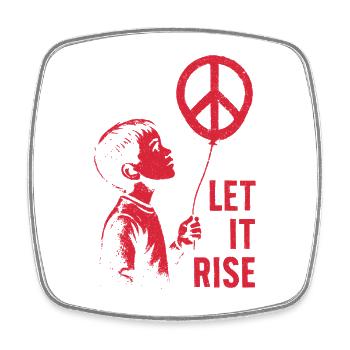 Let It Rise Peace Sign Hope Protest Symbolism - Square fridge magnet - white - Front