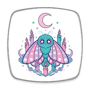 Pastellfarbene Kawaii Gothic Motte - Viereckiger Kühlschrankmagnet - Weiß - Vorne