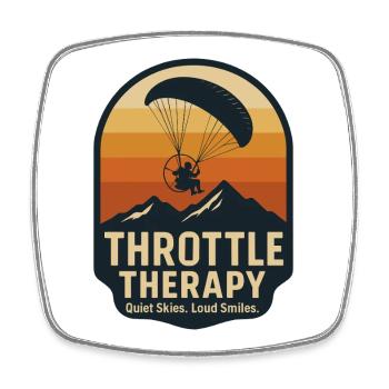 Throttle Therapy Paragliding Adventure - Square fridge magnet - white - Front