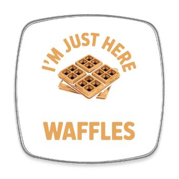 Butter Waffles Breakfast Fan Shirt - Square fridge magnet - white - Front