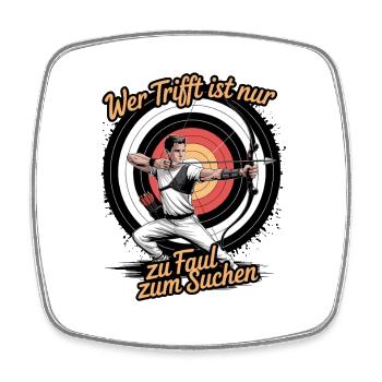 Archery design for archers and courses - Square fridge magnet - white - Front