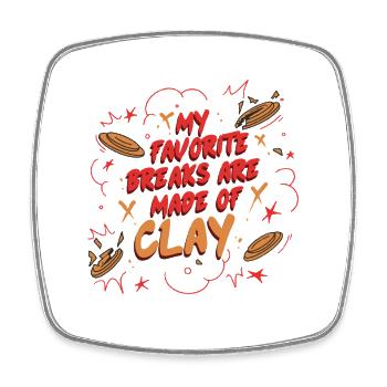 Clay pigeon shooting Target shooting - Square fridge magnet - white - Front