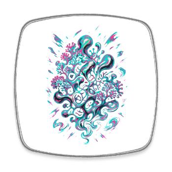AI Abstract Coral - Viereckiger Kühlschrankmagnet - Weiß - Vorne