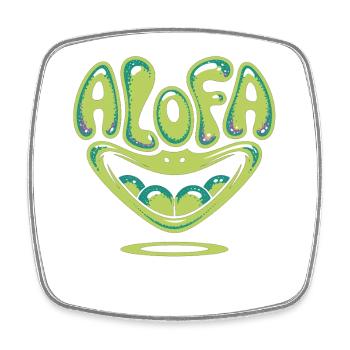 Chemise Alofa Cool Frog avec ambiance tropicale - Magnet carré - blanc - Devant