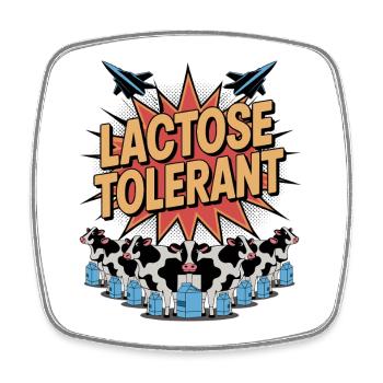 Laktose Tolerant - Viereckiger Kühlschrankmagnet - Weiß - Vorne