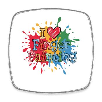 I Love Finger Painting Colorful Creativity Splashes - Square fridge magnet - white - Front
