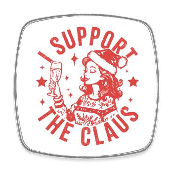I Support the Claus - Square fridge magnet - white - Front