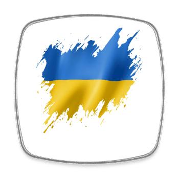 Flagge der Ukraine, zerrissener Stil - Viereckiger Kühlschrankmagnet - Weiß - Vorne