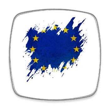Drapeau de l’Europe, style déchiré - Magnet carré - blanc - Devant