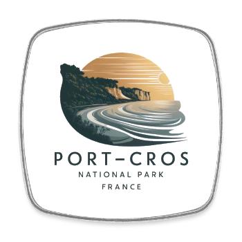 Port-Cros National Nature Park Mediterranean Island - Square fridge magnet - white - Front
