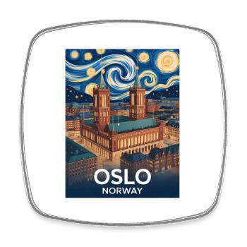 Oslo - Magnet carré - blanc - Devant