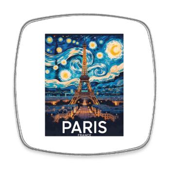 Paris - Viereckiger Kühlschrankmagnet - Weiß - Vorne