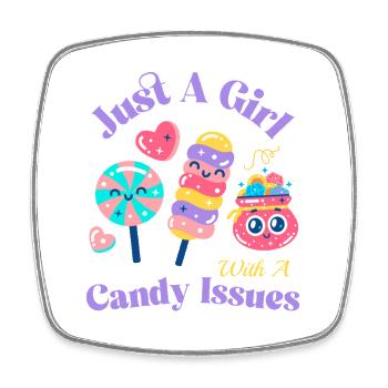 Sweet tooth fashion for candy fans - Square fridge magnet - white - Front