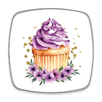 Cupcake - Viereckiger Kühlschrankmagnet - Weiß - Vorne