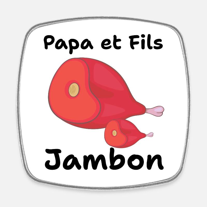 Red Duo Ham Legs - Square fridge magnet - white