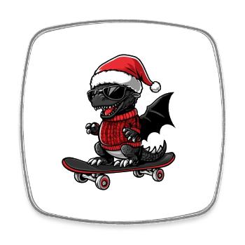 Dragon Christmas Funny - Square fridge magnet - white - Front