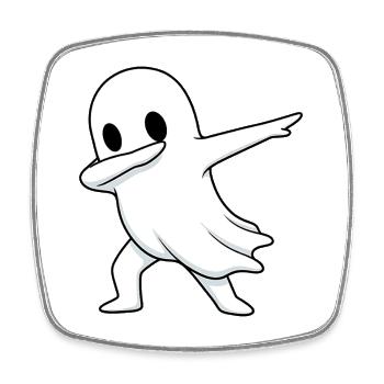 Ghost Dab Drôle Halloween Design - Magnet carré - blanc - Devant