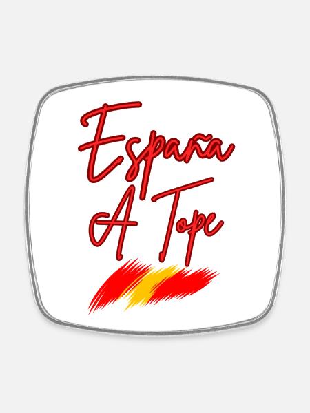 Spanien Ein Tope Neon - Viereckiger Kühlschrankmagnet - Weiß