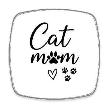 Chat Maman Chat Amant Chat Maman - Magnet carré - blanc - Devant