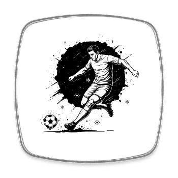 Illustration de ballon de football - Magnet carré - blanc - Devant