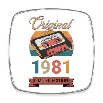 Original 1981 Limited Edition Geburtstag Geschenk - Viereckiger Kühlschrankmagnet - Weiß - Vorne