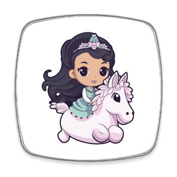 Princess Horse Cute - Square fridge magnet - white - Front