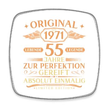 Idée cadeau 55ème anniversaire Vintage 1971 Né - Magnet carré - blanc - Devant