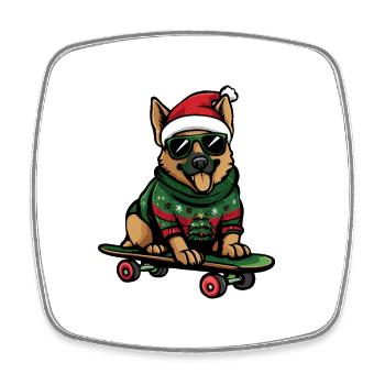 German Shepherd Christmas Funny - Square fridge magnet - white - Front