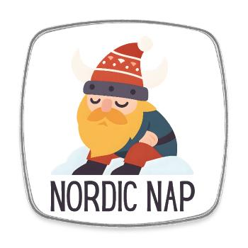Nordic Nap Wikingerurlaub - Viereckiger Kühlschrankmagnet - Weiß - Vorne