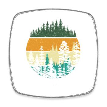 Retro Wald Natur Szene Outdoor Entdecker - Viereckiger Kühlschrankmagnet - Weiß - Vorne