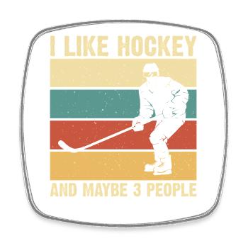 Hockey Eishockey Eishockeyspieler Geschenk - Square fridge magnet - white - Front