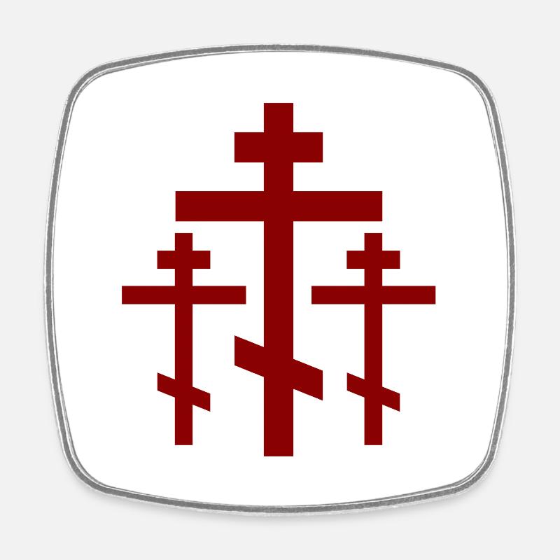 Rote Orthodoxe Kreuzengruppe - Magnet carré - blanc