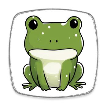 Süßer Frosch für Kindergeburtstag - Viereckiger Kühlschrankmagnet - Weiß - Vorne