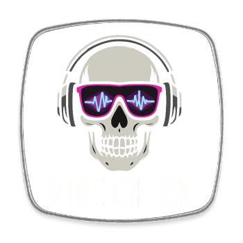 Crâne Neon Vibe Check – Skull Edition - Magnet carré - blanc - Devant