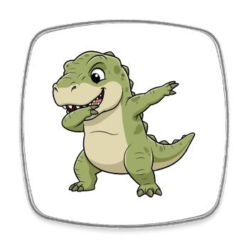 Dabbing dangereux T-Rex - Magnet carré - blanc - Devant