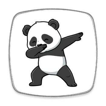Dabbing Panda - Square fridge magnet - white - Front