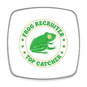 Frog Catcher Recruiter Top Frog - Viereckiger Kühlschrankmagnet - Weiß - Vorne