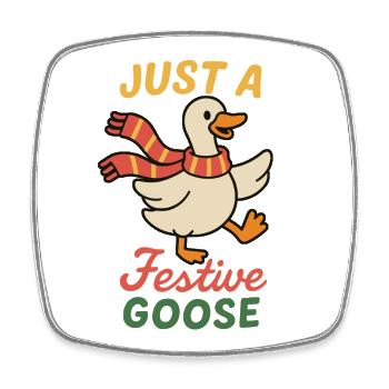 Weihnachtsgans Nur eine festliche Gans - Viereckiger Kühlschrankmagnet - Weiß - Vorne
