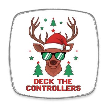Deck die Controller Rentiere - Viereckiger Kühlschrankmagnet - Weiß - Vorne