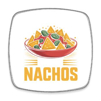 Tortilla Taco Mexikanisches Essen Nachos - Viereckiger Kühlschrankmagnet - Weiß - Vorne