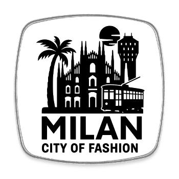 Milan Milan Italy - Square fridge magnet - white - Front
